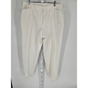 Talbots Women's White Elastic Waist High-Rise Chino Pants Size 18W